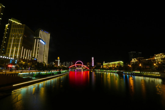 天津海河夜景