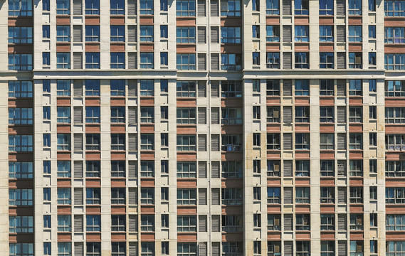 现代住宅公寓建筑外立面细节