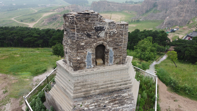 七星山石佛寺残塔遗址摄影素材