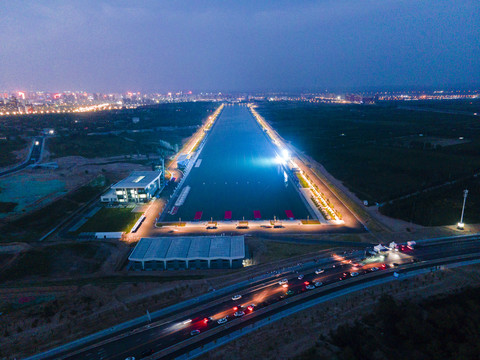 陕西榆林体育运动会夜景