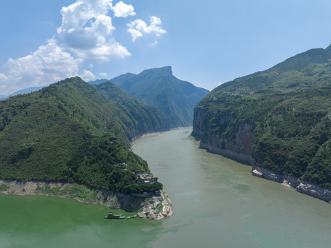 重庆三峡夔门航拍俯拍图