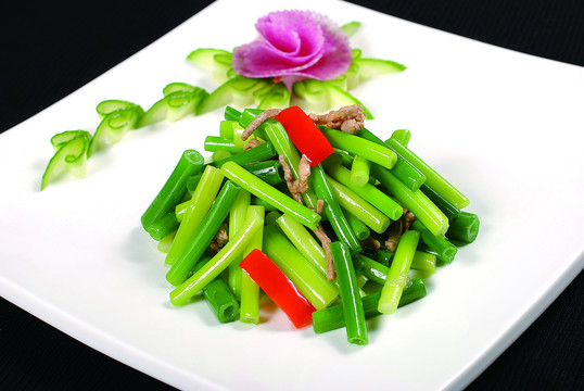 蒜苗肉丝