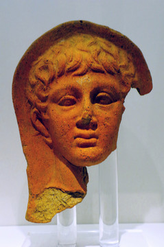 古罗马赤土陶戴头巾的男子头像