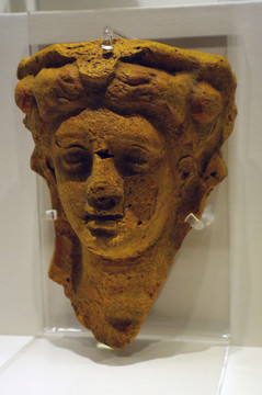 古罗马赤土陶女子头像献祭品