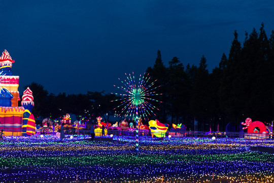 梦幻灯彩灯展夜景