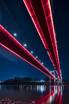 鹅公岩大桥夜景