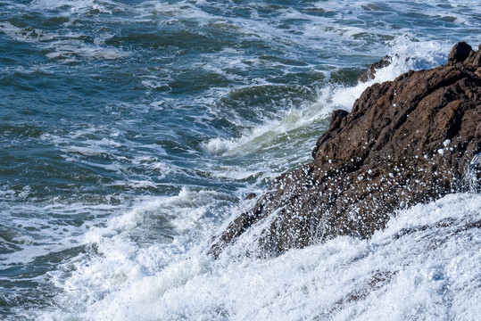 大海海浪岩石浪花