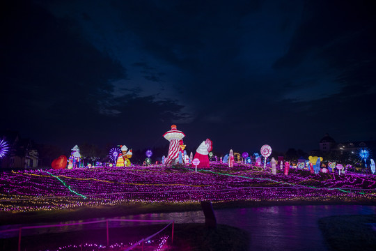 梦幻彩灯灯夜景