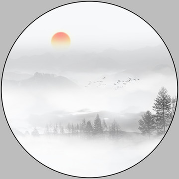 新中式山水装饰画
