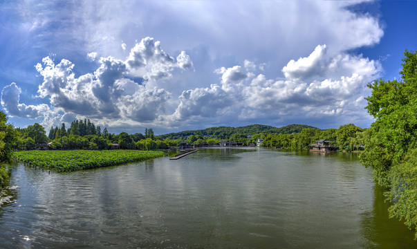 杭州曲院风荷大幅全景