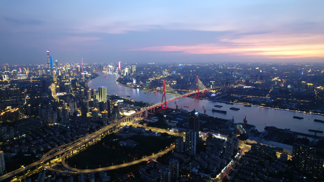 杨浦大桥夜景