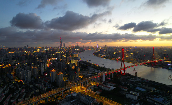 杨浦大桥夜景