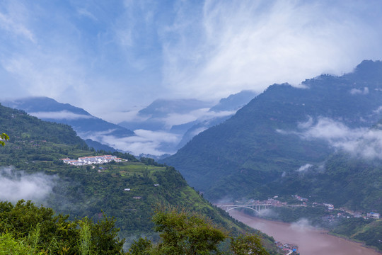 四川宜宾金沙江向家坝库区风景