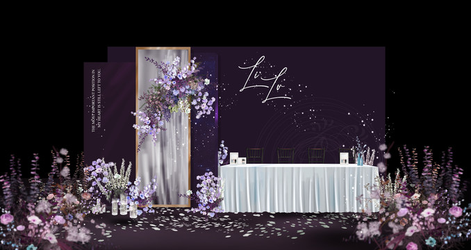 深紫色婚礼效果图