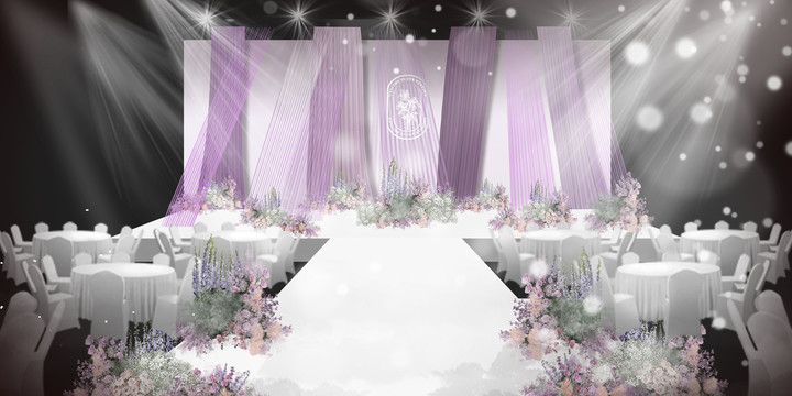 粉紫色小众布幔婚礼