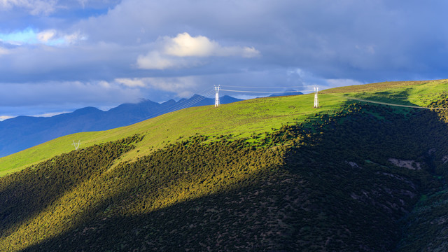 稻城风光高原草甸高山牧场