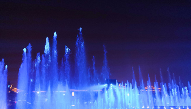 西安音乐喷泉夜景