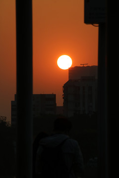 夕阳城市剪影