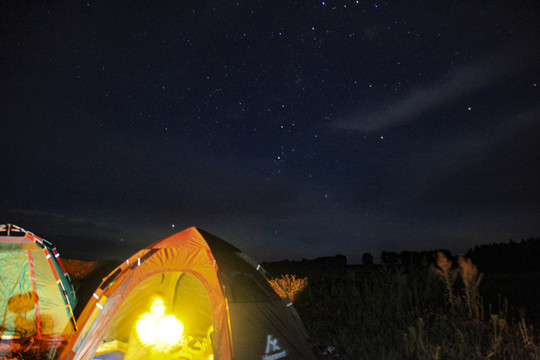 星空夜景户外露营帐篷北斗七星