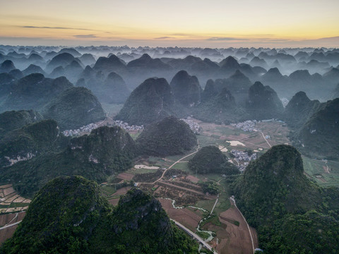 广西山区晨曦