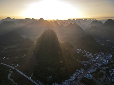 广西山区晨曦