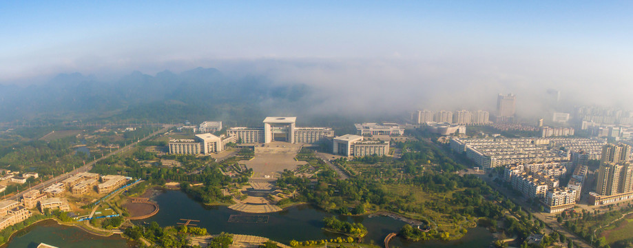 崇左市行政中心雾景