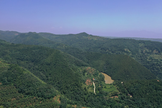 航拍洪庆山秦岭骊山