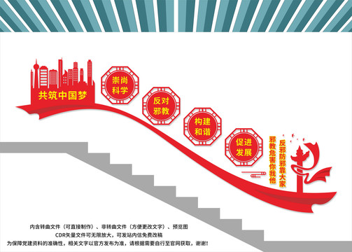 反邪教楼梯文化墙