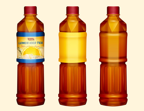 三维柠檬红茶塑料瓶包装设计