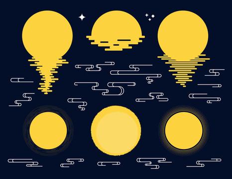 中秋节各式月亮形态贺图