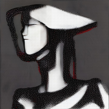 女人黑白抽象装饰画