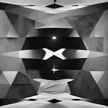 黑白几何抽象装饰画