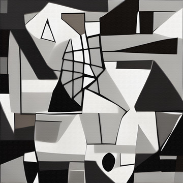 几何黑白抽象装饰画