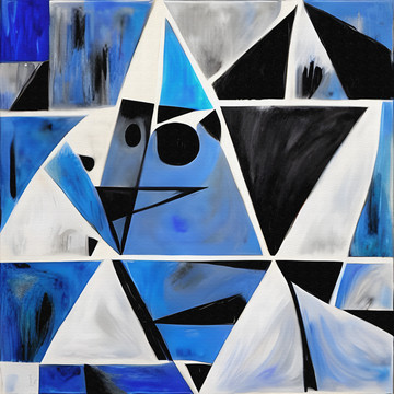 几何三角形抽象装饰画