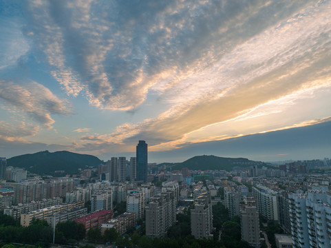航拍济南云彩