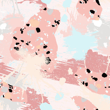 柔和粉色喷漆和磨石子花纹模板