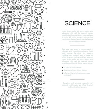 线条风科学概念图标海报