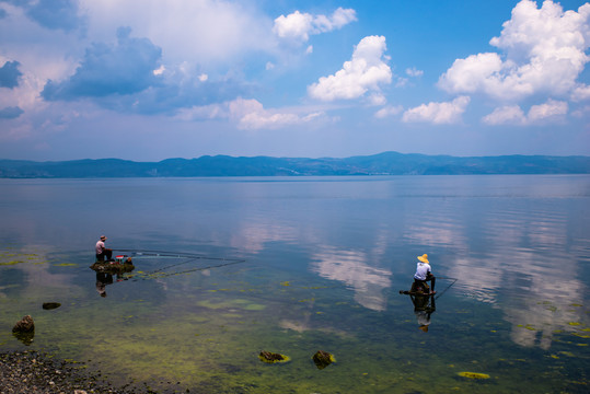 云南澄江抚仙湖风光