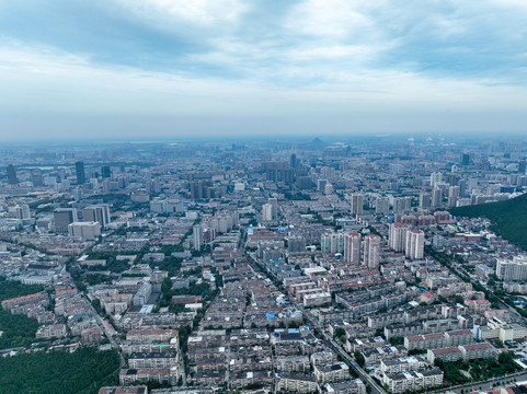 航拍济南都市风光