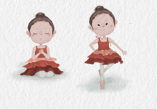 芭蕾舞女孩绘本插画