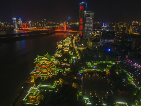 江西省南昌市滕王阁景区夜景