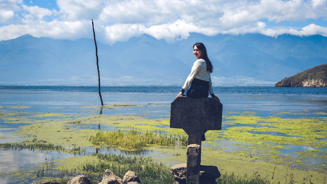 湖光山色和女人