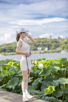 美女外景写真玄武湖美女人像