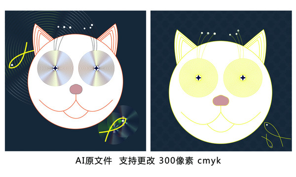 猫咪复古装饰画