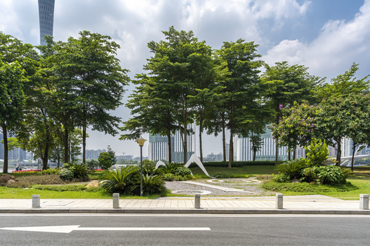 广州城市公园广场街景