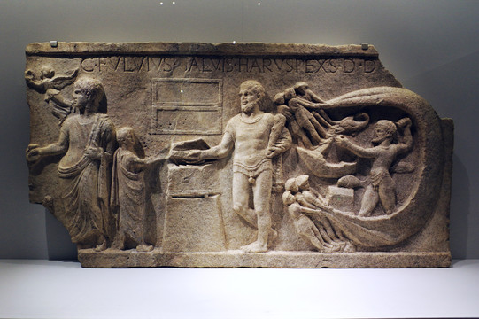 赫拉克勒斯雕像被打捞场景浮雕