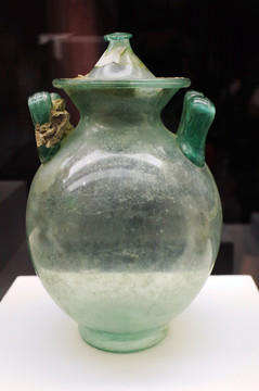 古罗马蓝绿玻璃骨灰瓮