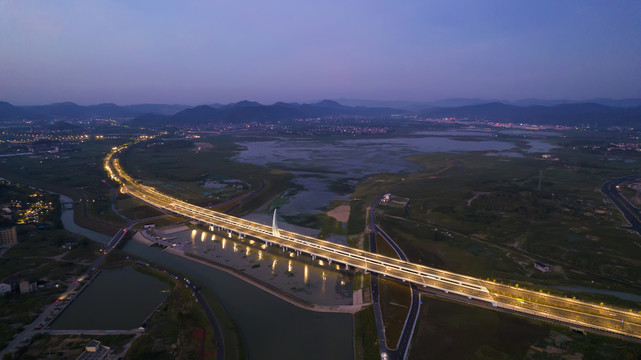 诸暨高湖大桥夜景