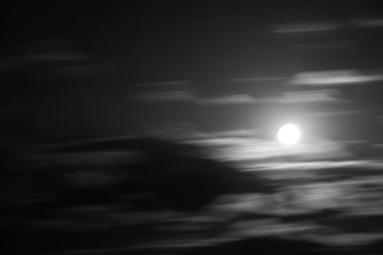 深夜多云月亮