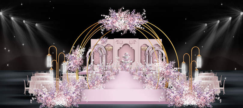 粉色欧式婚礼效果图